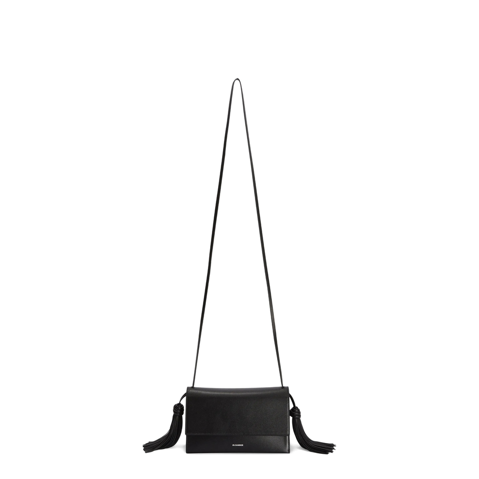 Leather Crossbody Bag with Side Tassels
