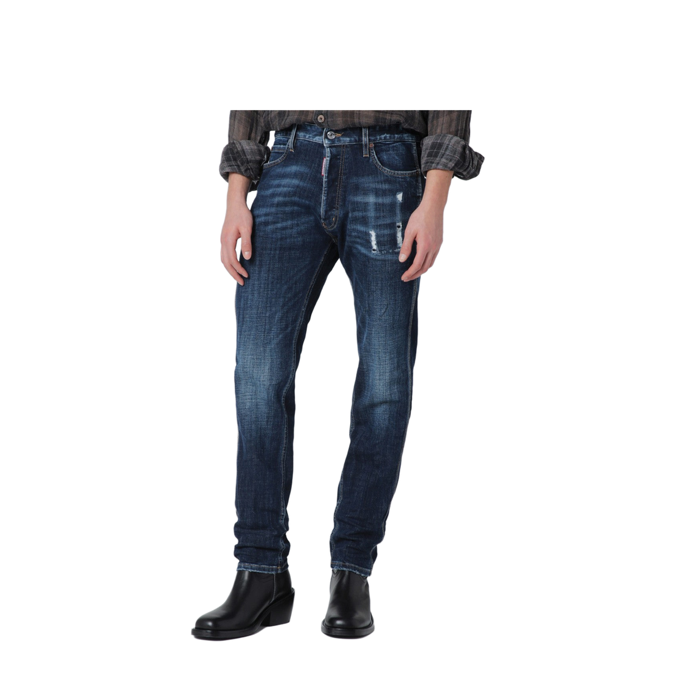 Dark Smoker Wash Teddy Mini Front Jeans