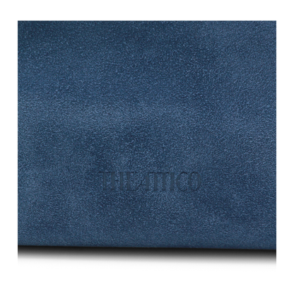 La Passeggiata Medium Suede Top Handle Bag - Sapphire Blue