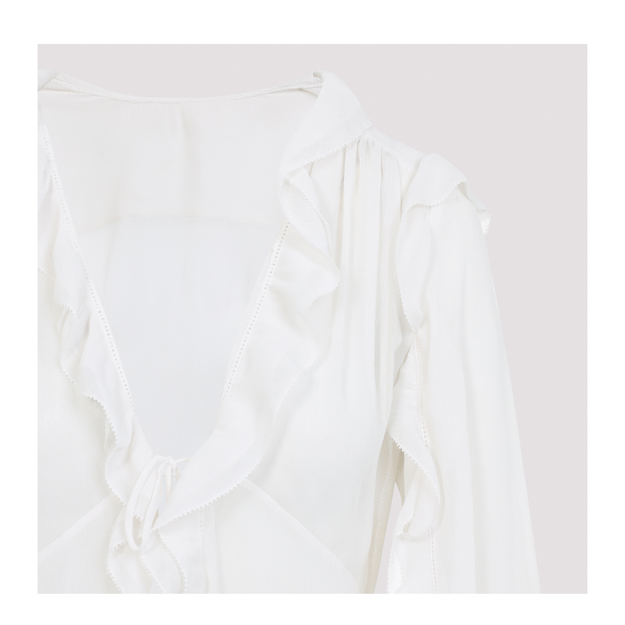 MAYFEYR - ALBERTA FERRETTI - Ivory White Creponne Shirt - A021116170003