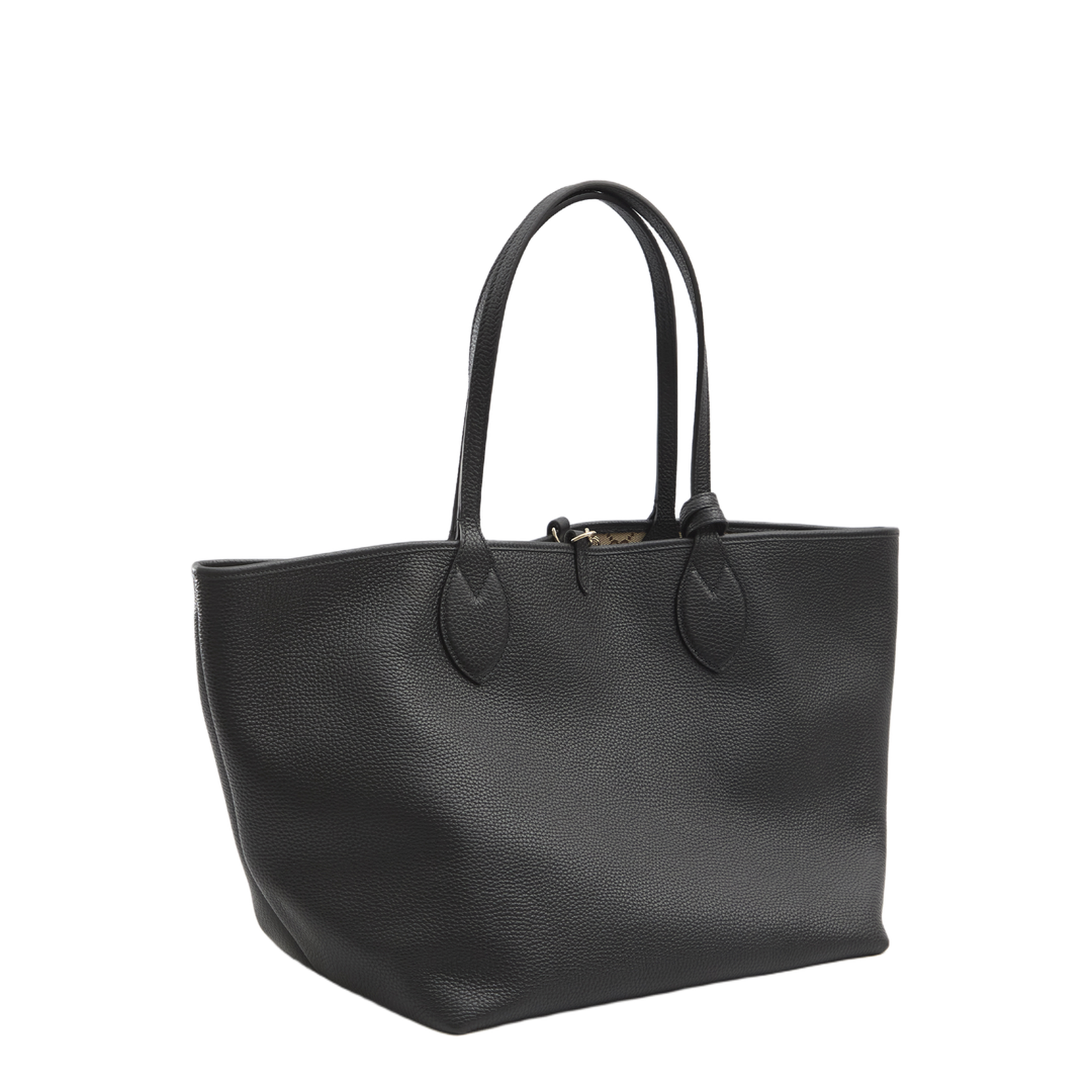 Totissima Large Leather Reversible Tote - Black