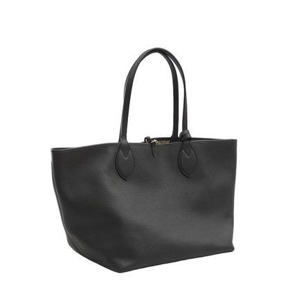 Totissima Large Leather Reversible Tote - Black