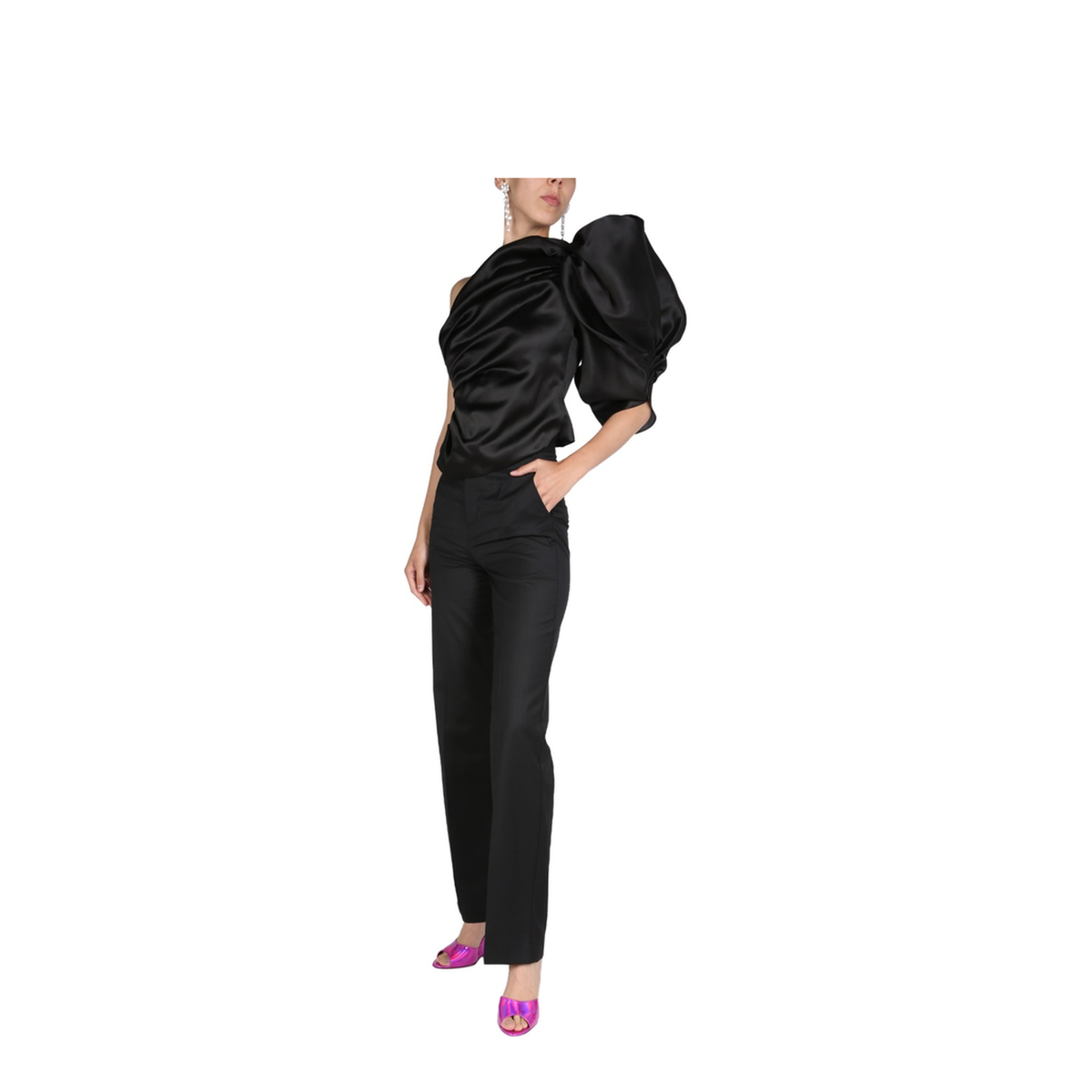 MAYFEYR - ANOUKI - One Shoulder Dress - ASS22N02BLFUBLACK