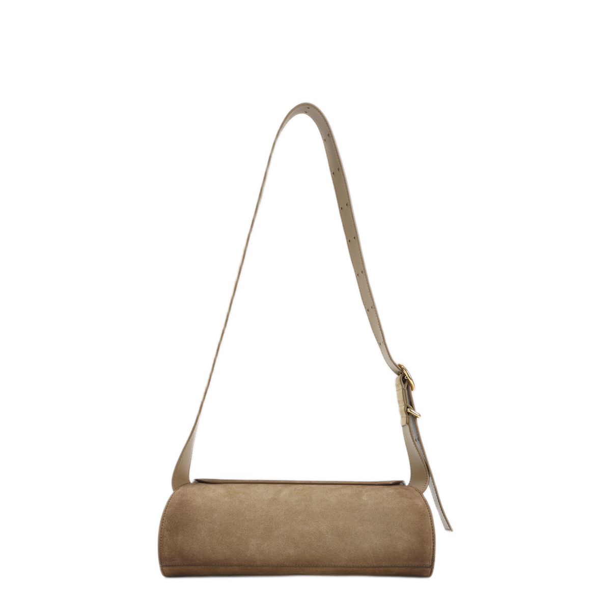 Cannolo Small Suede Shoulder Bags - Biscuit
