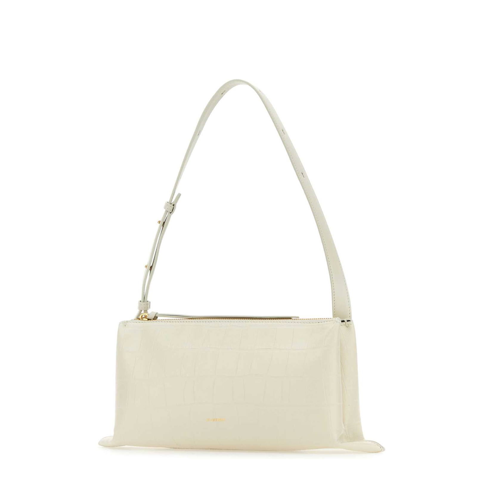 Ivory Leather Small Empire Shoulder Bag