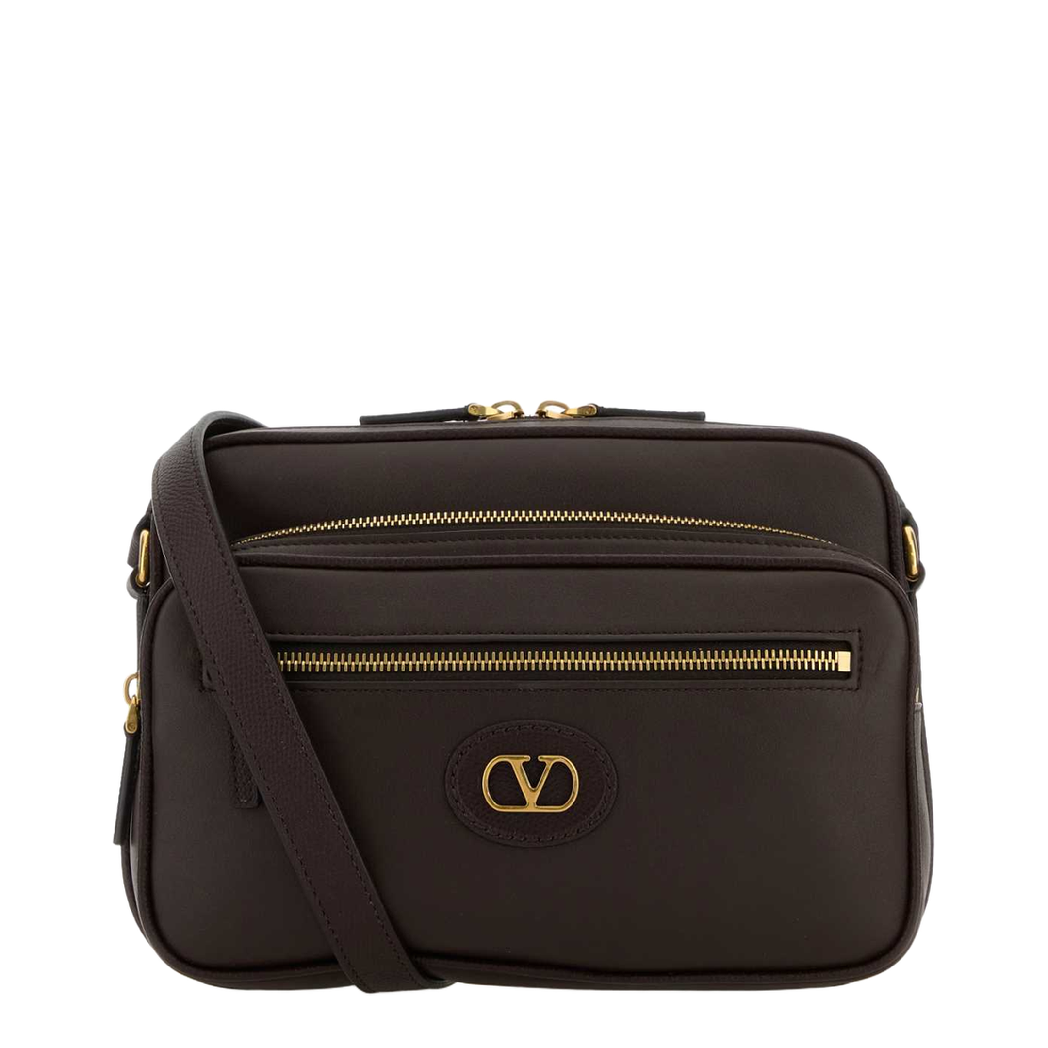 Dark Brown Leather Antibes Crossbody Bag