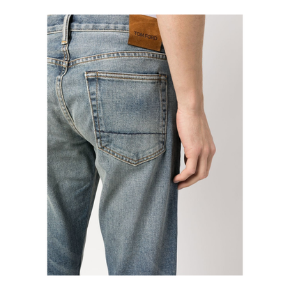 Light Blue Cotton Blend Jeans