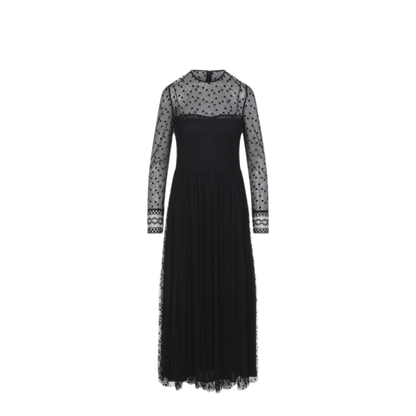 MAYFEYR - ALBERTA FERRETTI - Black Tulle Midi Dress - A041266200555