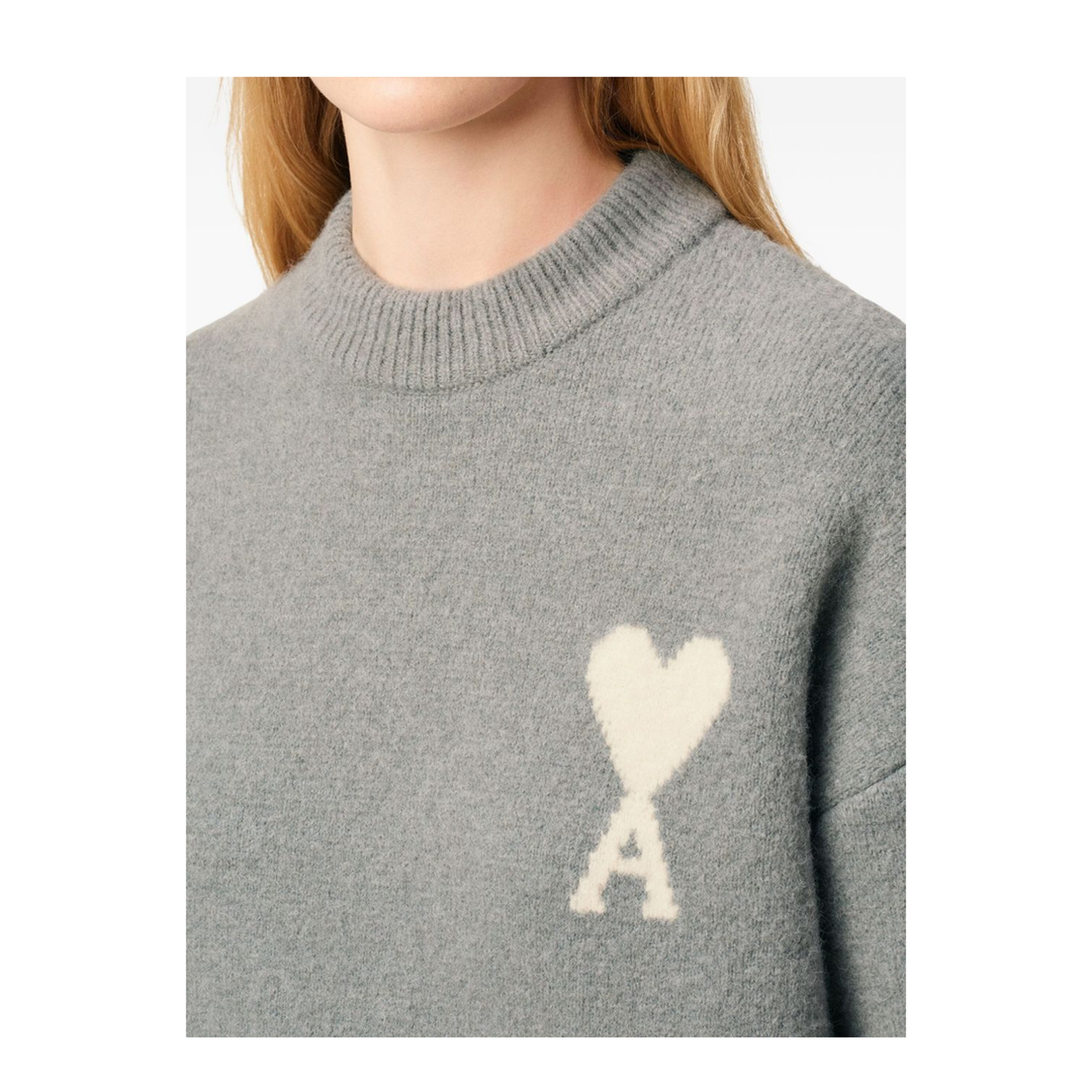 Grey Alpaca Crewneck Sweater