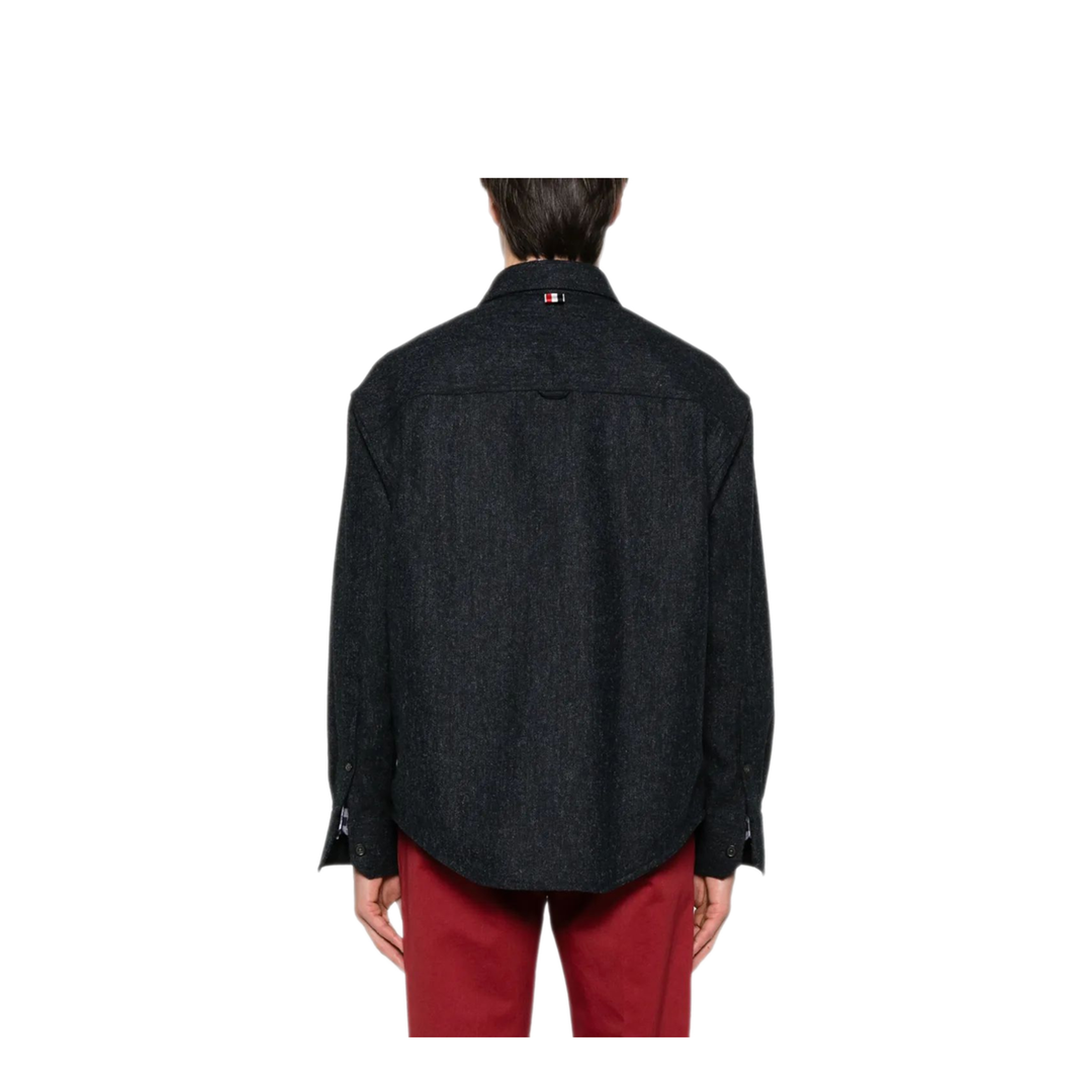 MAYFEYR - Thom Browne - Oversized Pc Shirt With Double Needle In Solid Donegal Tweed - MWL420A05385415
