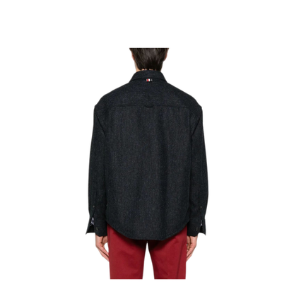 MAYFEYR - Thom Browne - Oversized Pc Shirt With Double Needle In Solid Donegal Tweed - MWL420A05385415