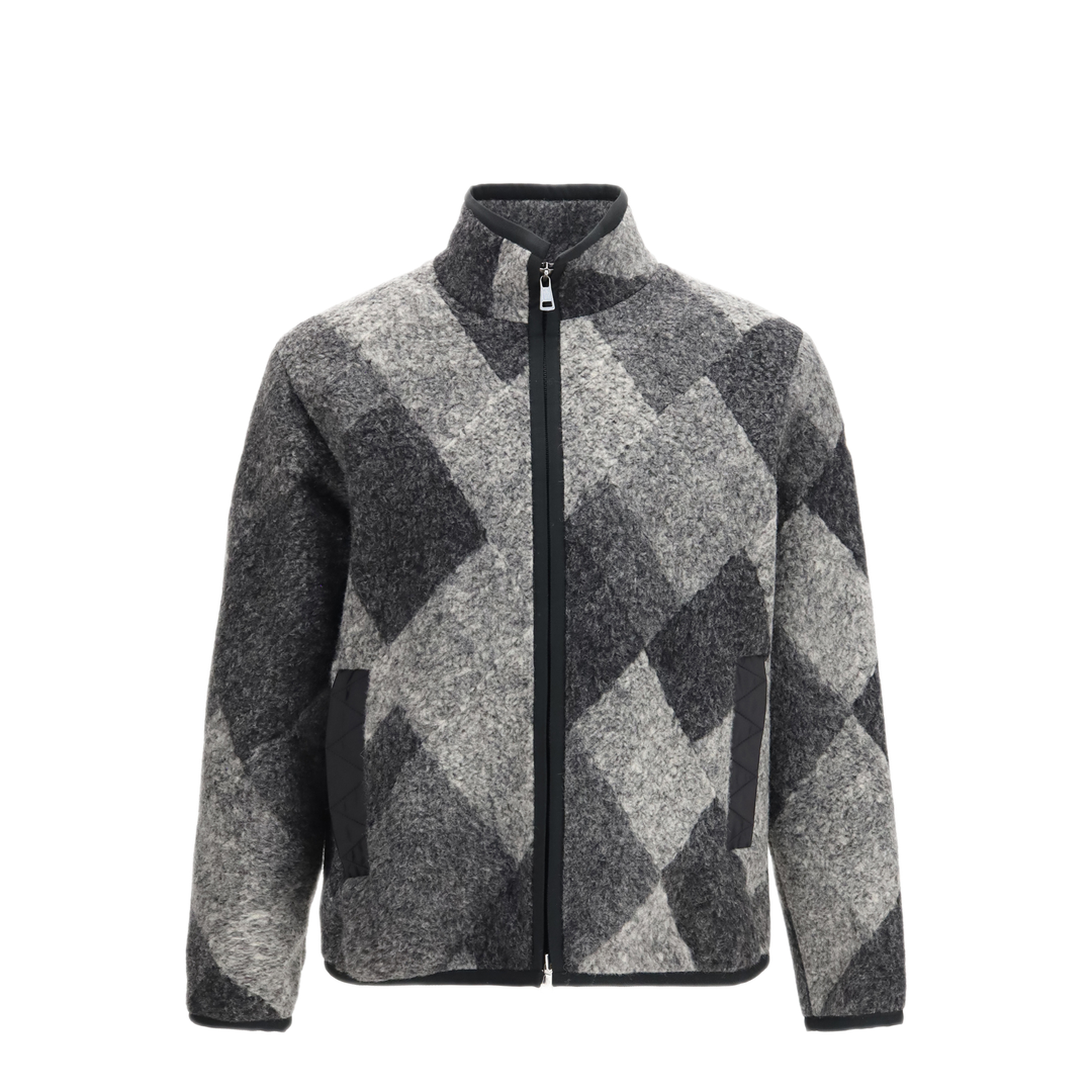 MAYFEYR - Moncler - Wool Blend Zip Cardigan With Diamond Pattern - L20918G0004289BJO