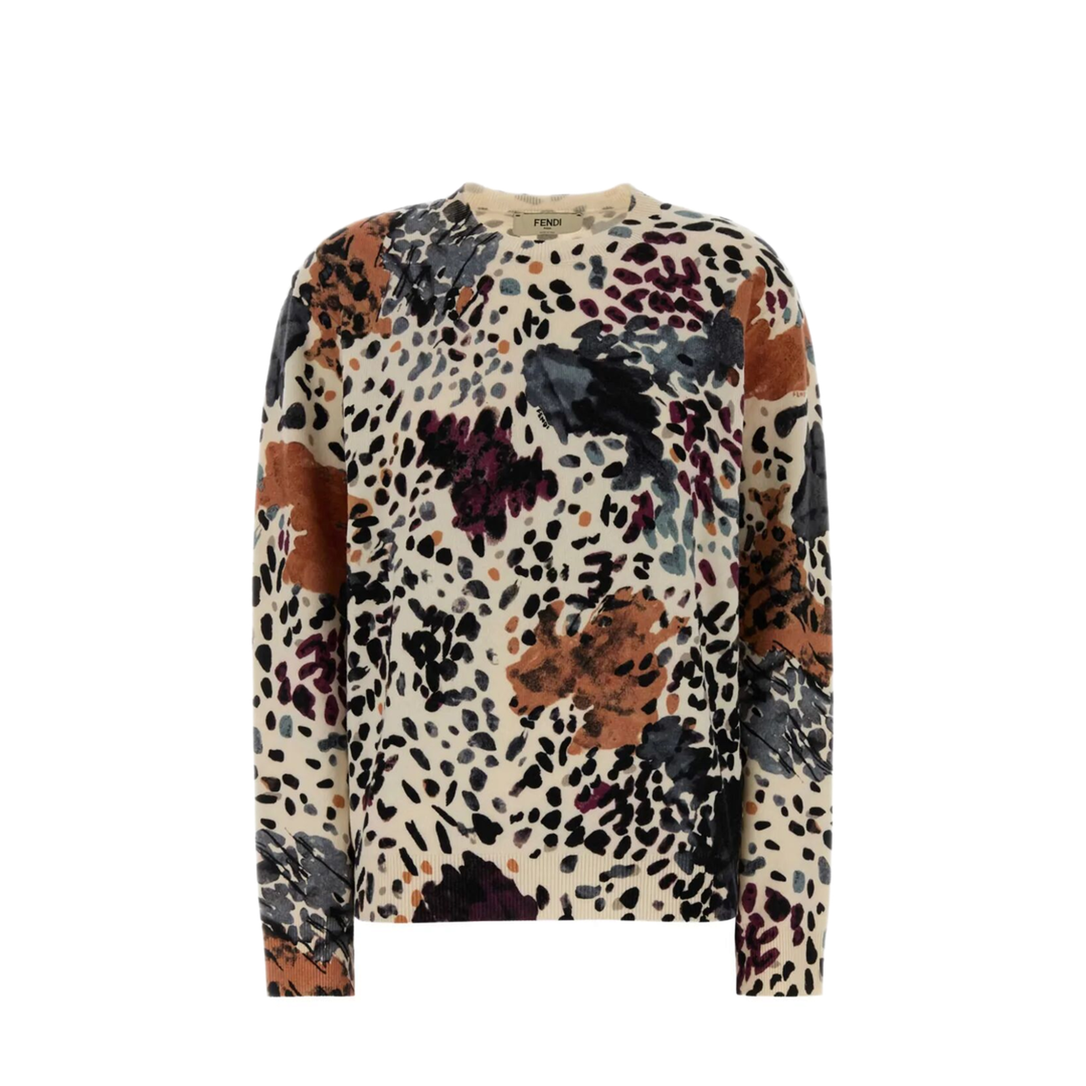 MAYFEYR - Fendi - Wool And Cashmere Falena-Print Pullover - FZXE25AYM4F047E