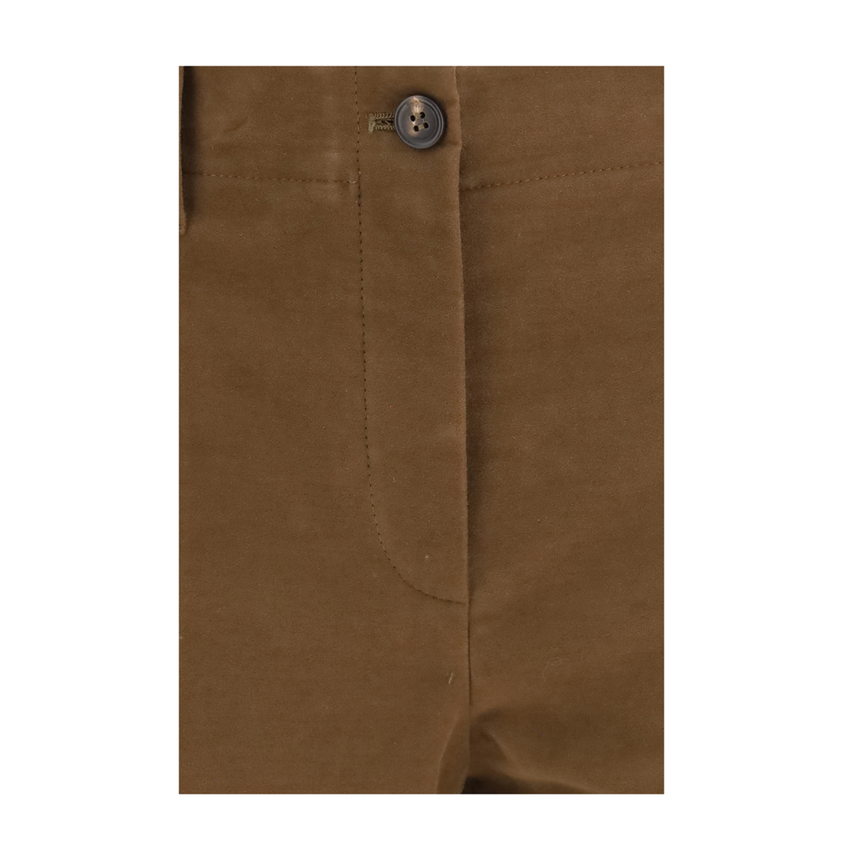 Brown Stretch Cotton Cigarette Pant