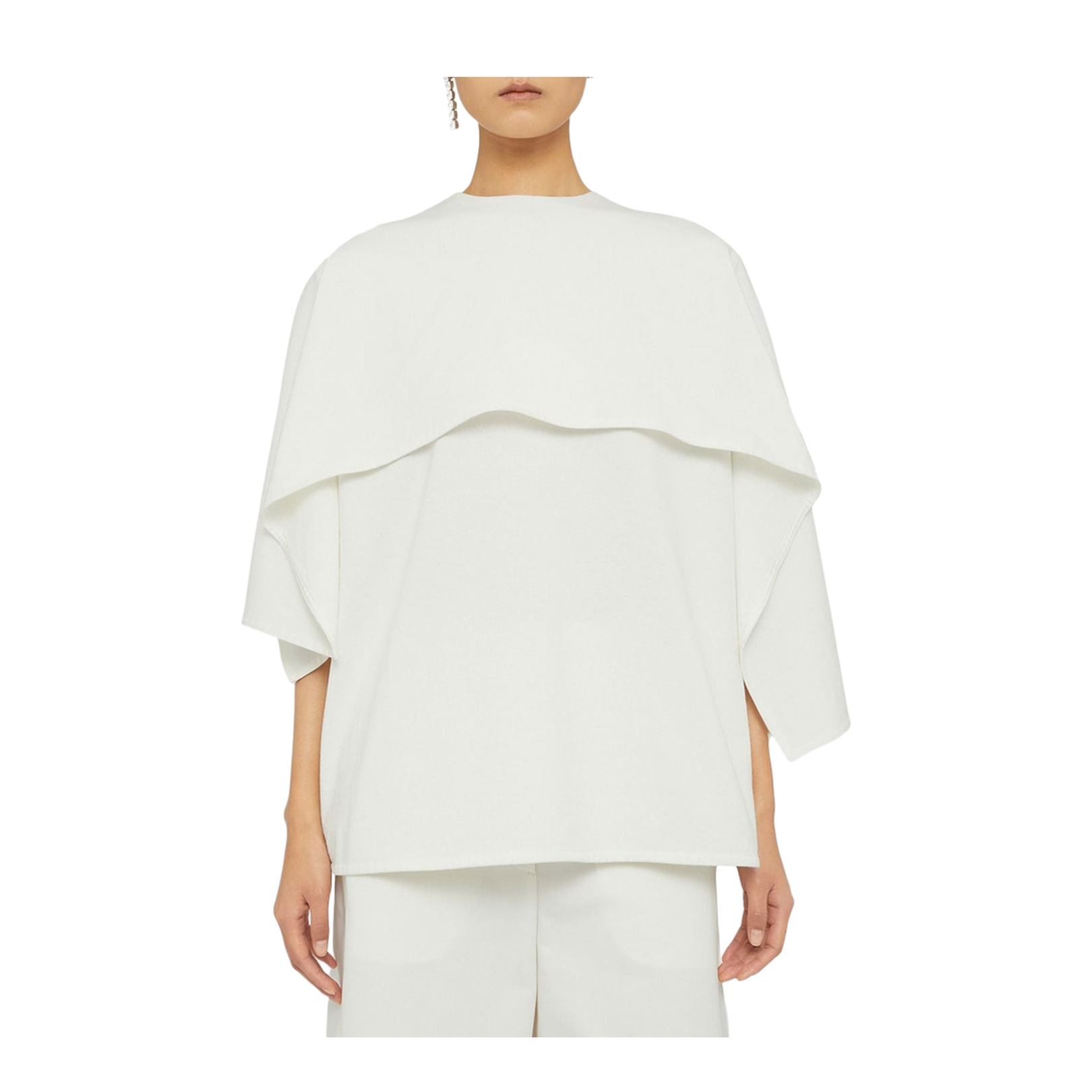 Cotton Layered Crew Neck T-Shirt