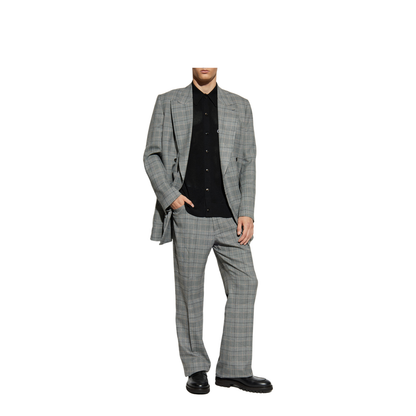 Double-breasted blazer with a check pattern