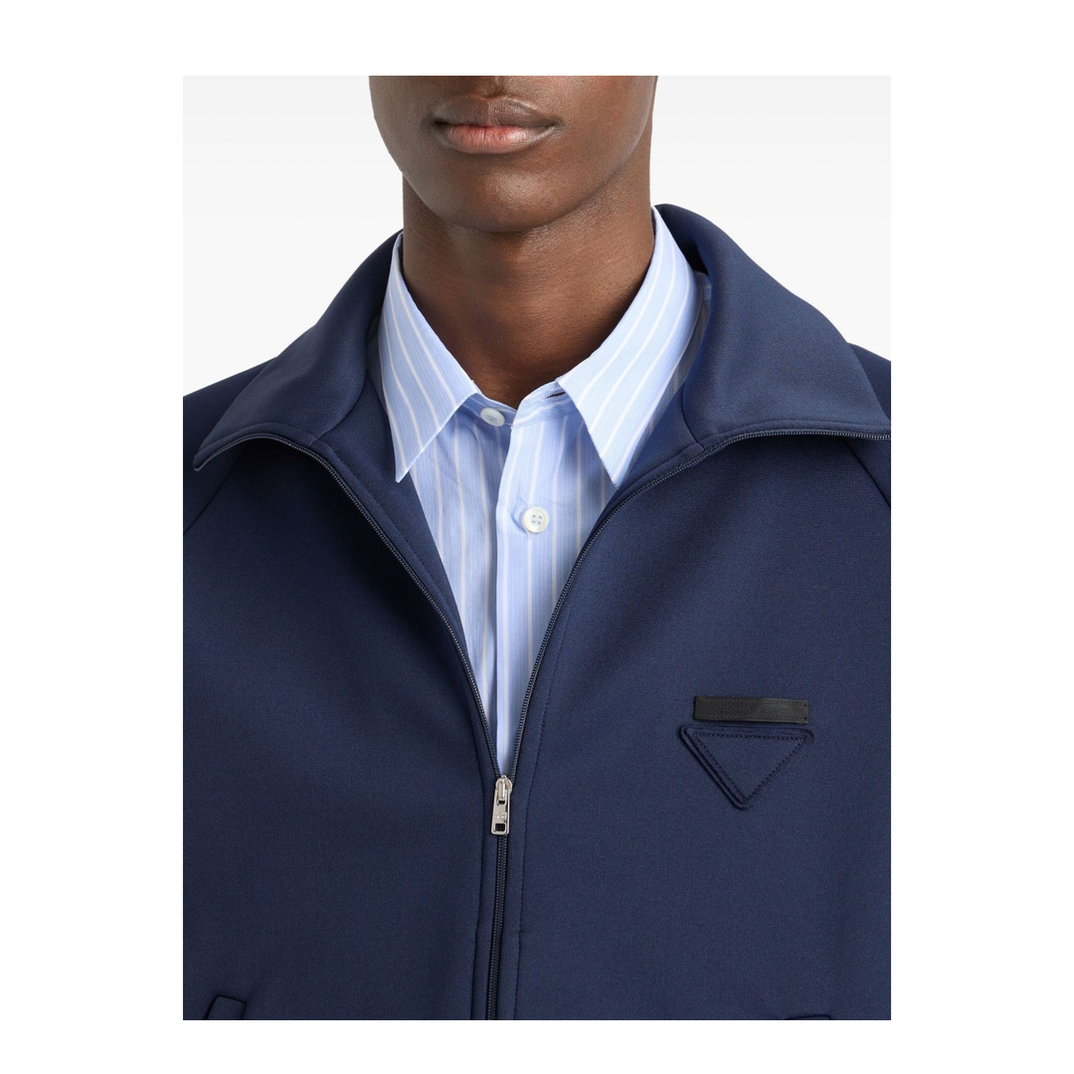 Zip Sweatshirt in Technical Fabric Blue