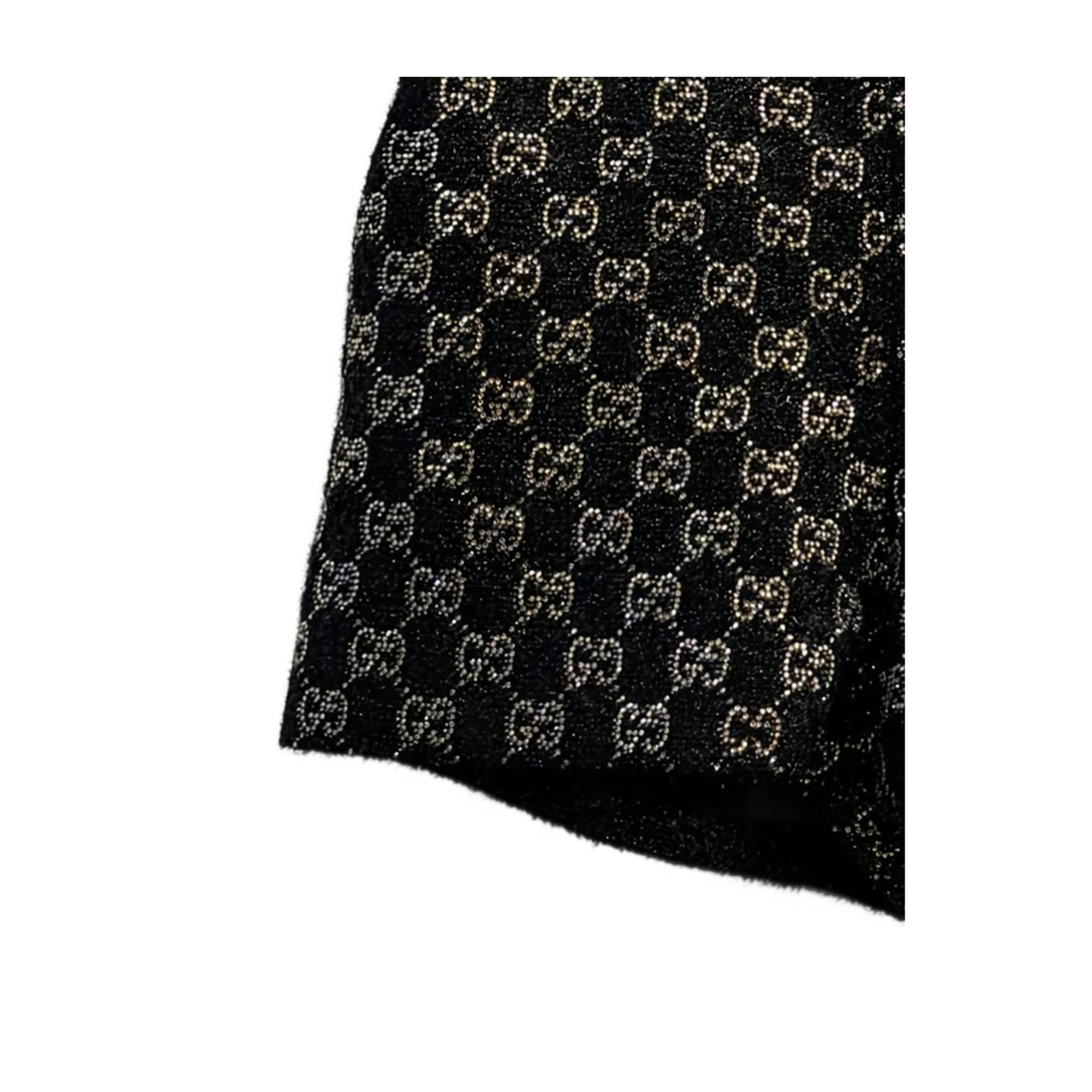 Embroidered Wool Tweed Lamé Shorts