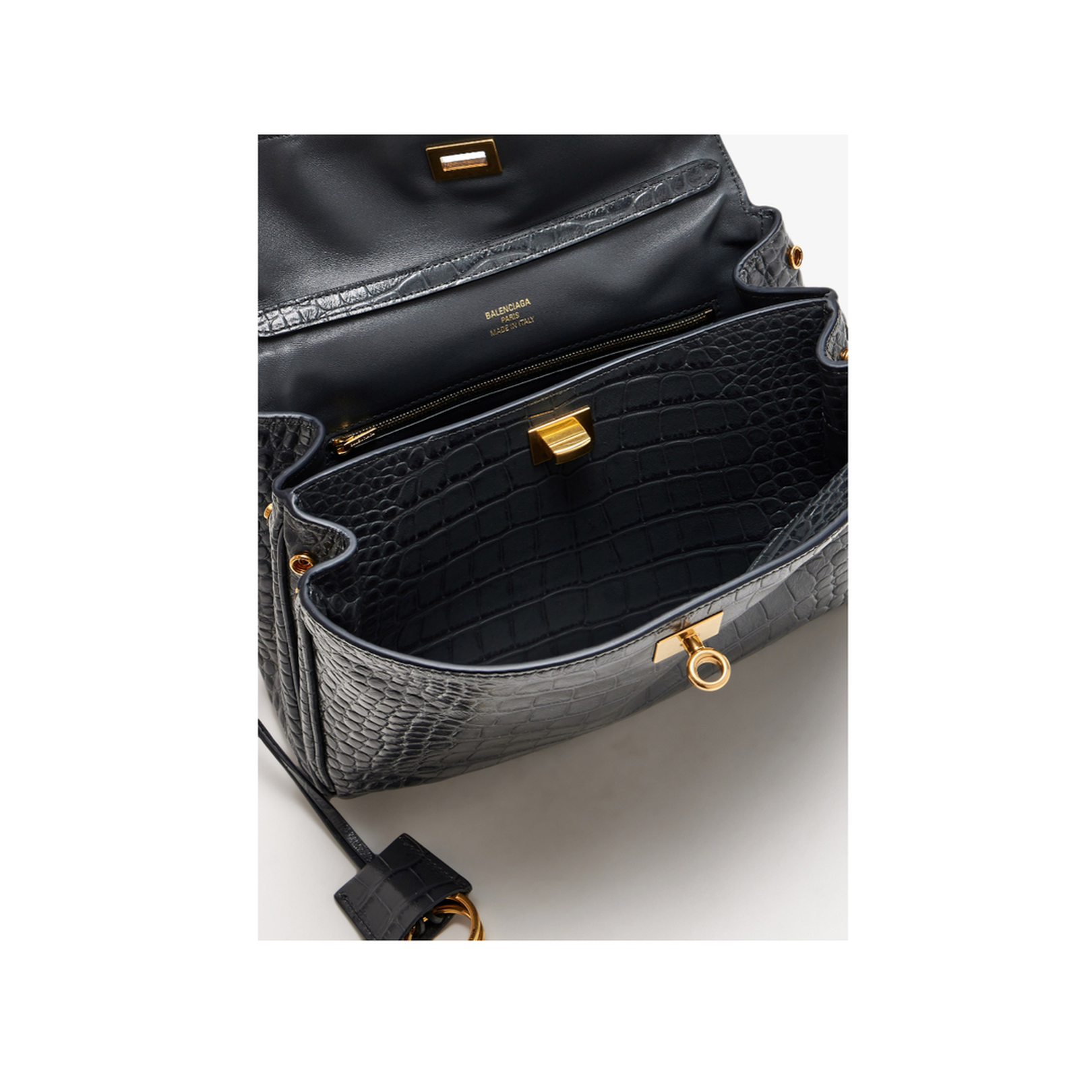 Rodeo Shoulder Bag In Crocodile-print Leather
