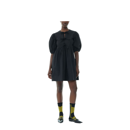 Tie String Poplin Mini Dress