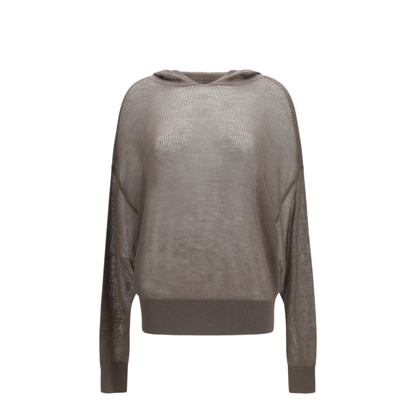 MAYFEYR - Rick Owens - Semi Sheer Knit Hoodie - RO01F6660RIBWSL34
