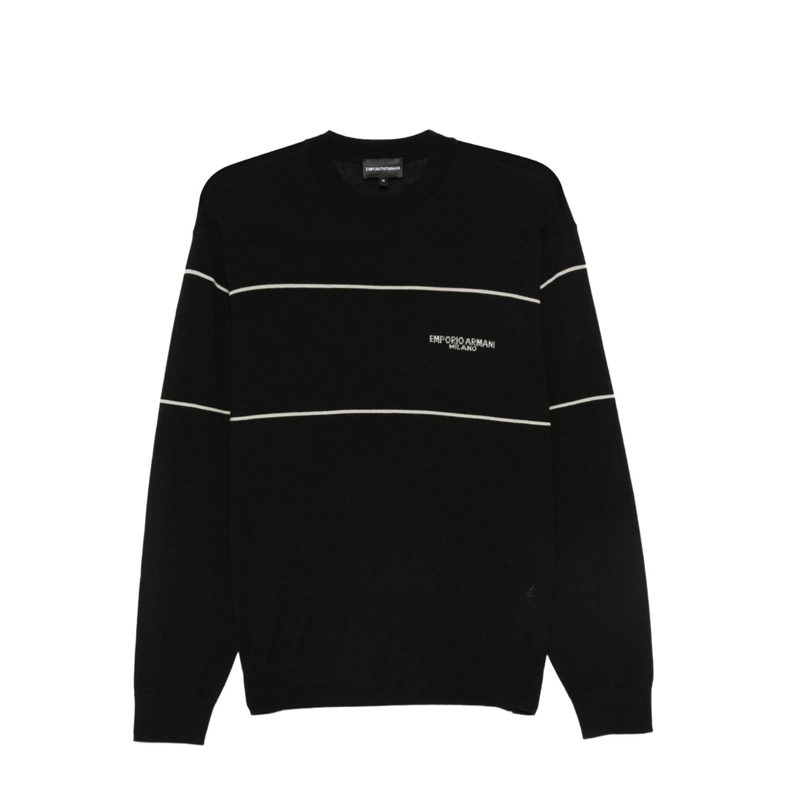 Virgin-Wool Jumper with Jacquard Logo