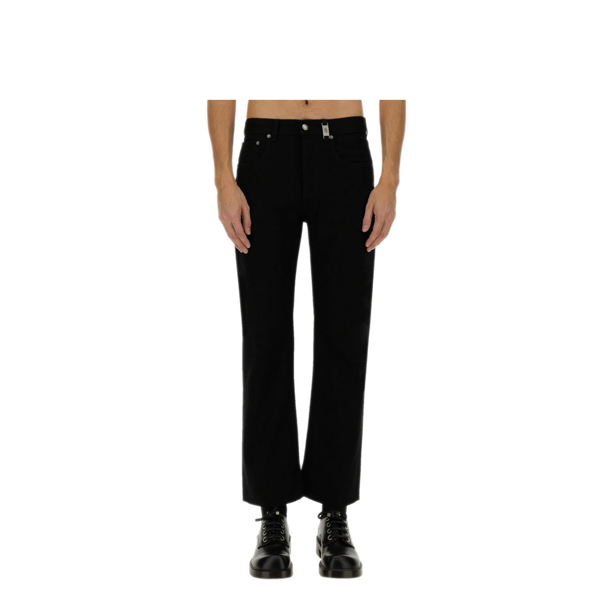 Black Straight Leg Denim Jeans