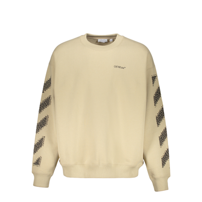 Beige Sweatshirt With Diagonal Stripes