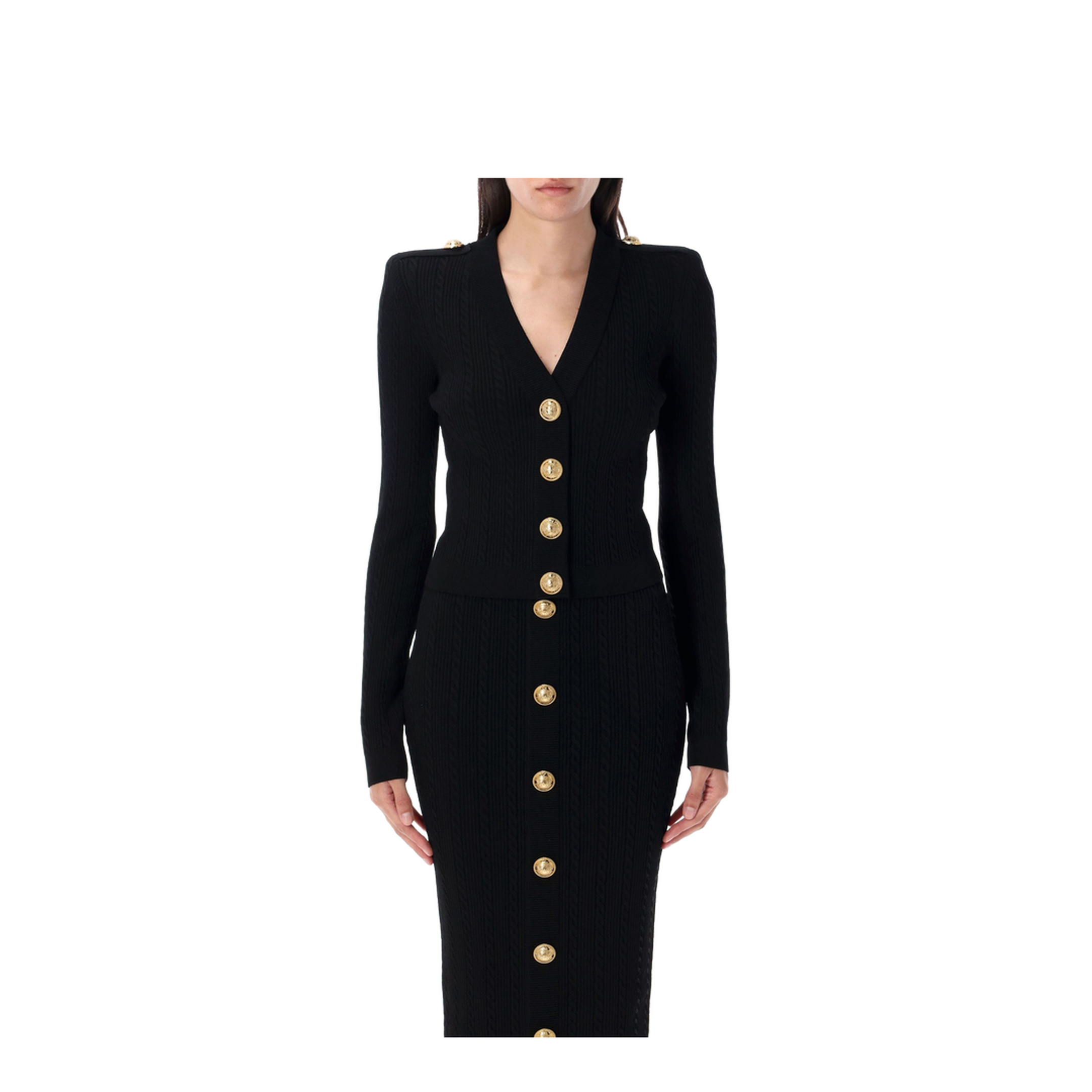 V-necked cardigan