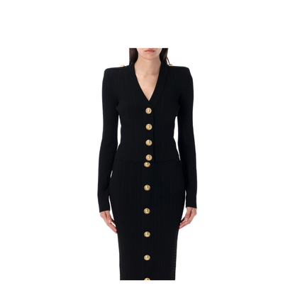 V-necked cardigan