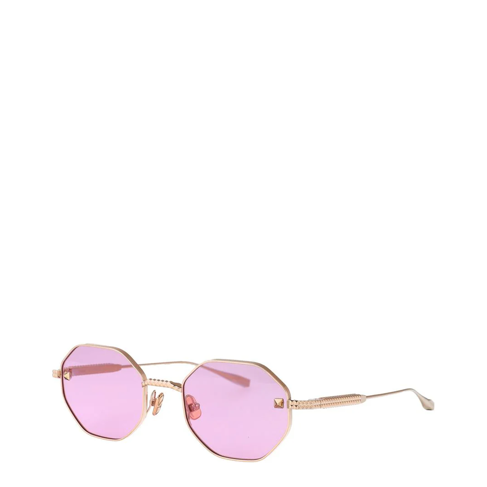 Octagonal Frame Pink Lens Sunglasses