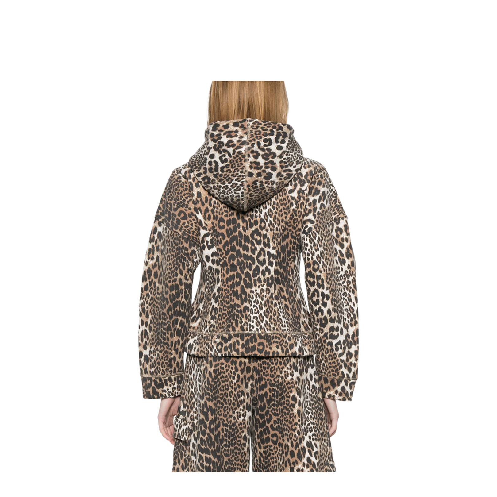 Leopard-Print Hooded Vest Brown