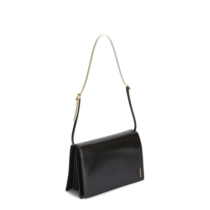 File Small Calf Leather Crossbody Bag - Nero