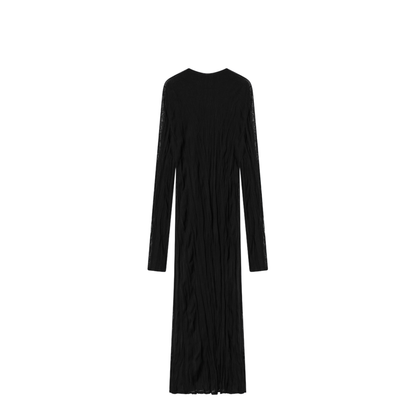 MAYFEYR - Toteme - Crinkled Knit Maxi Dress With Long Sleeves In Black - 262-WRD0326YA0244001