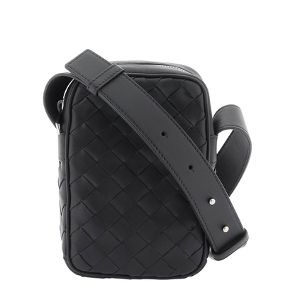 Cassette Mini Leather Crossbody Bags - Black