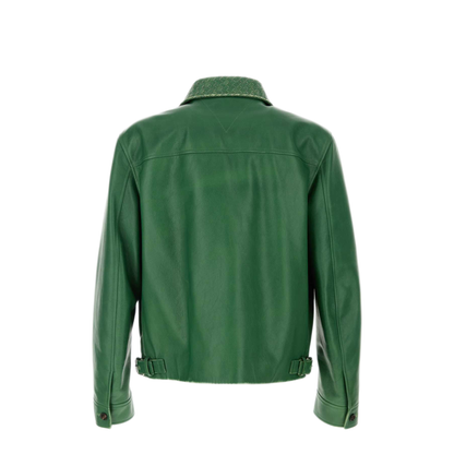 MAYFEYR - Bottega Veneta - Green Leather Blouson Jacket - A0046DV6M203086