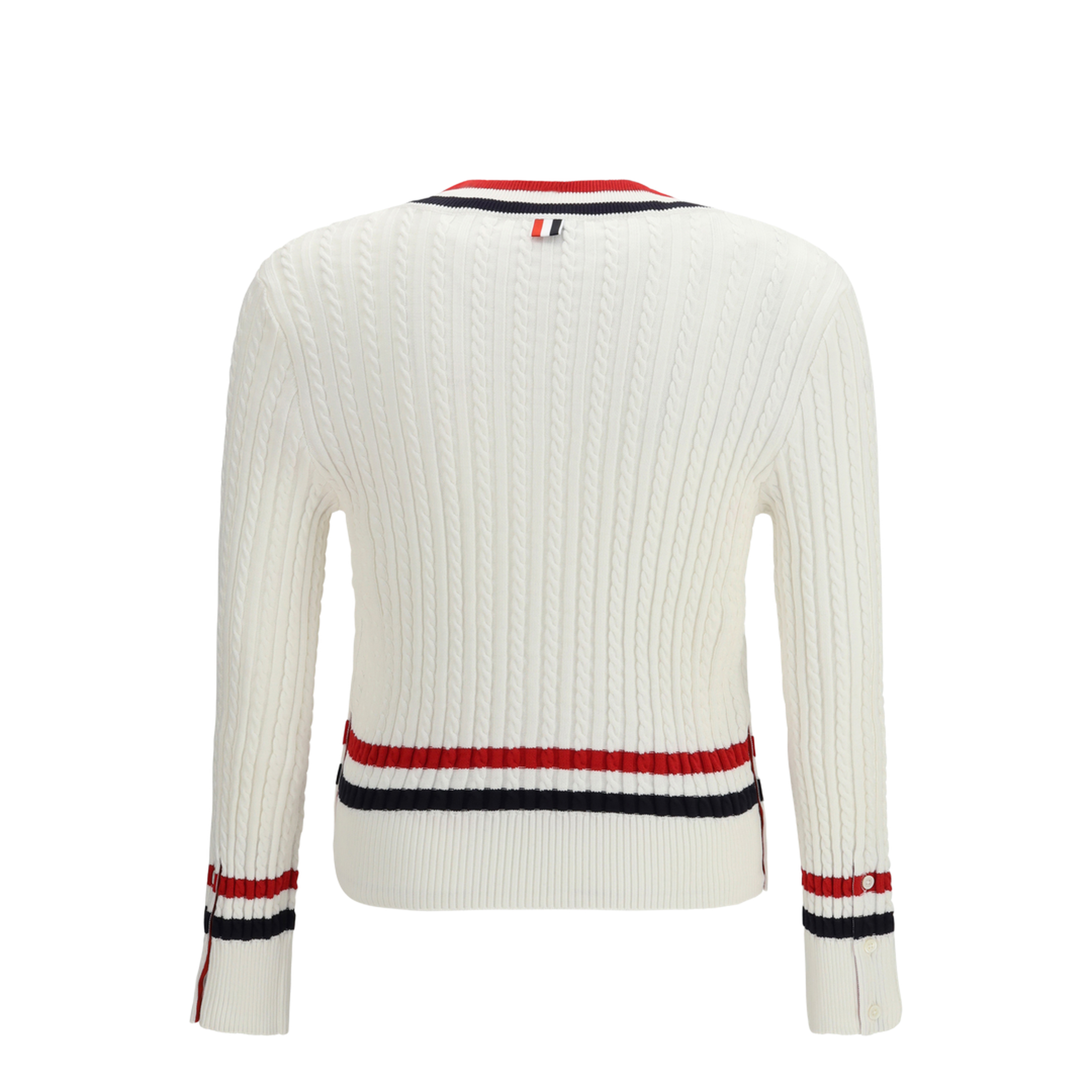 MAYFEYR - Thom Browne - Intarsia Cable-Knit V-Neck Sweater - MKA581AY3014