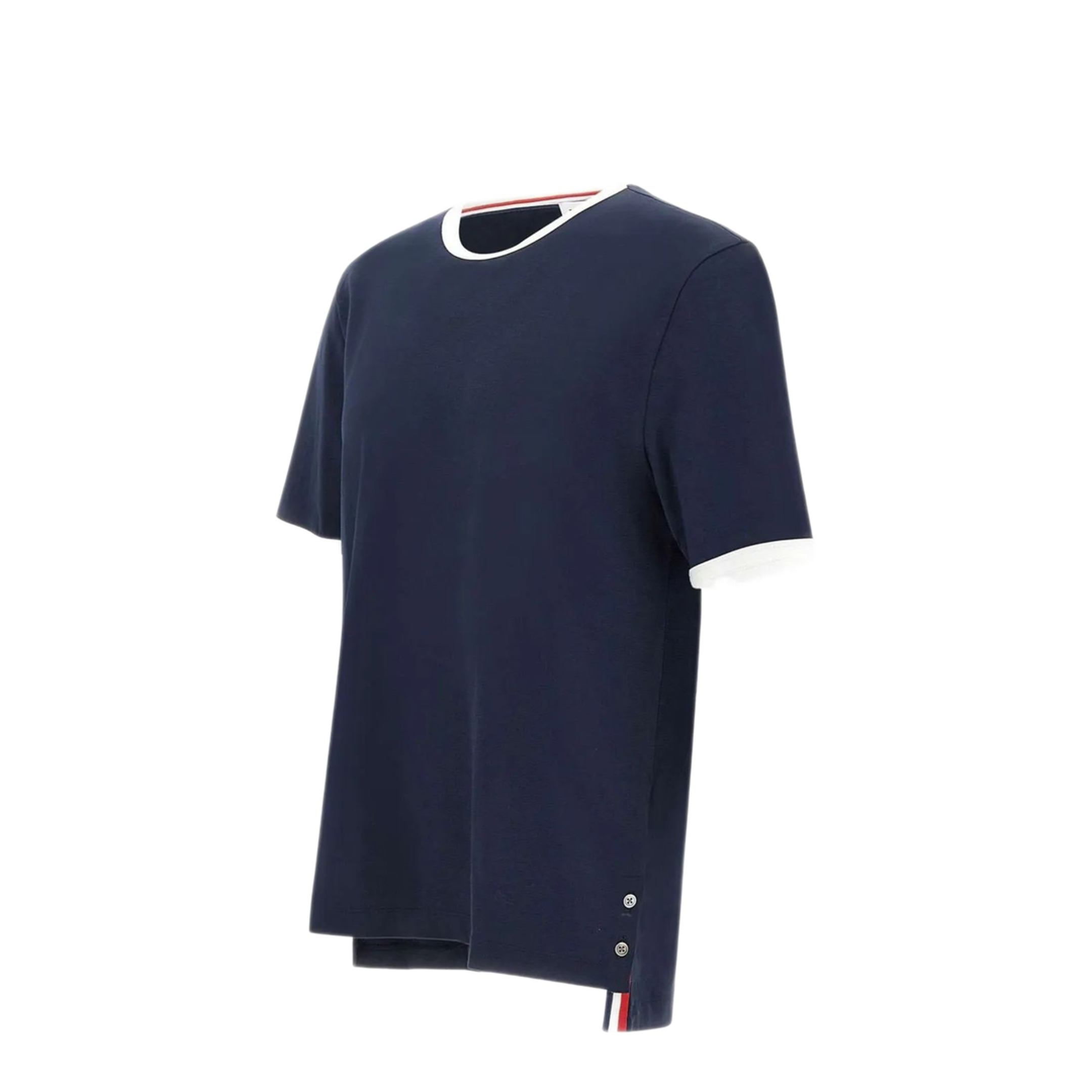 MAYFEYR - Thom Browne - Ss Ringer Tee In Medium Weight Jersey - MJS083A00042415