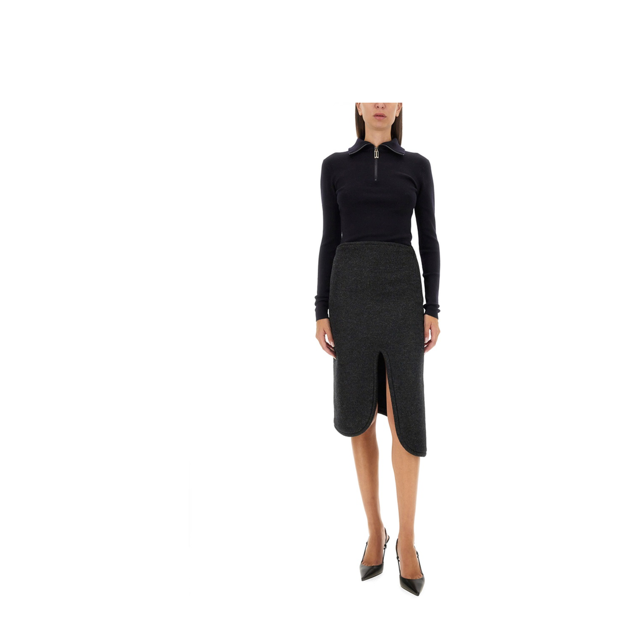 Padded Skirt with Tube Detail