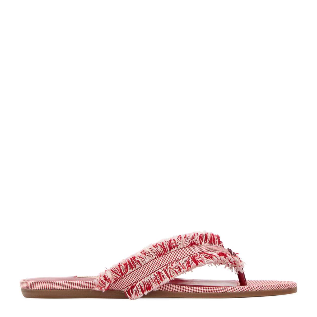MAYFEYR - Jimmy Choo - Two Tone Canvas Thong Slippers - BAYFLATBZMRUBYREDMIX