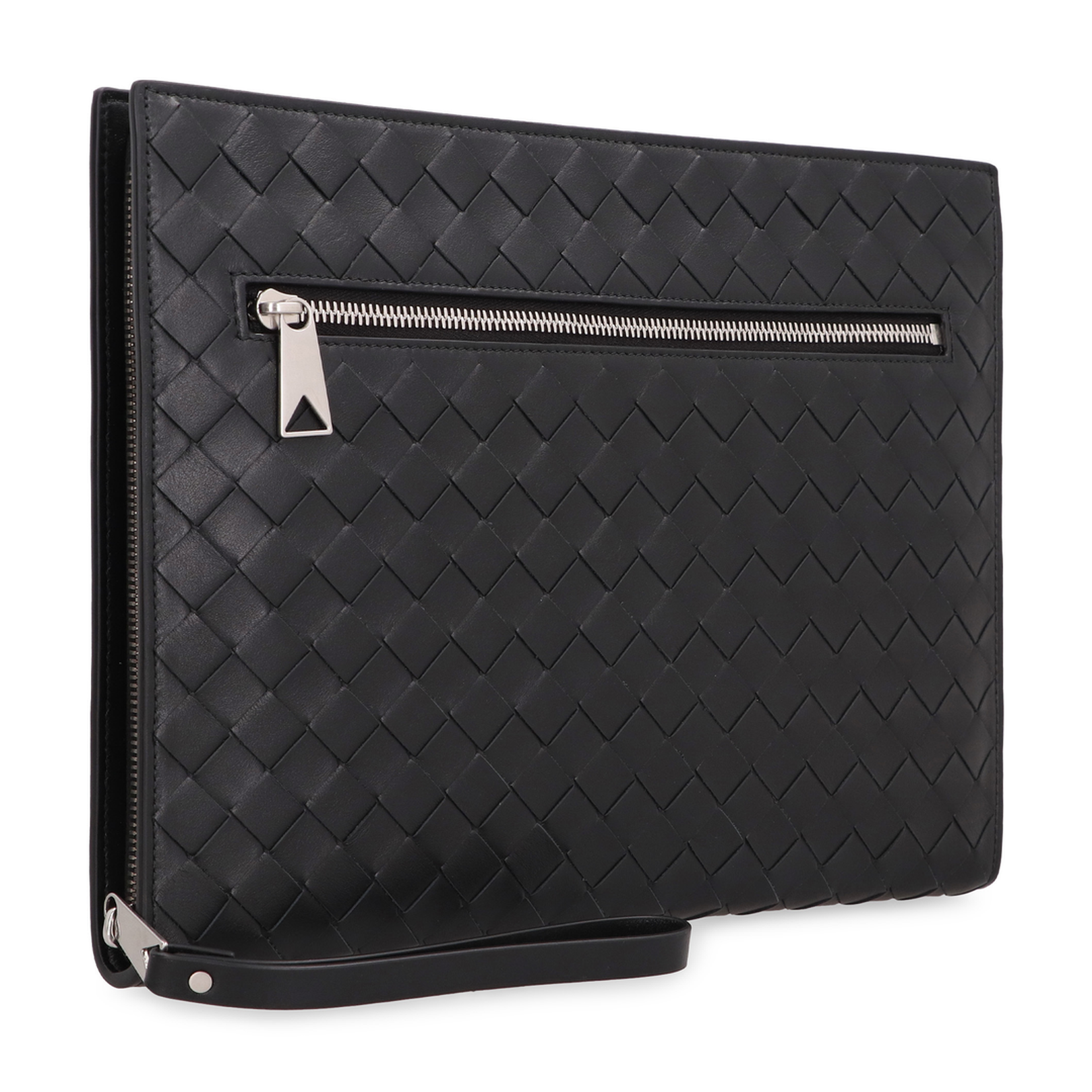 Intrecciato Leather Document Case - Black