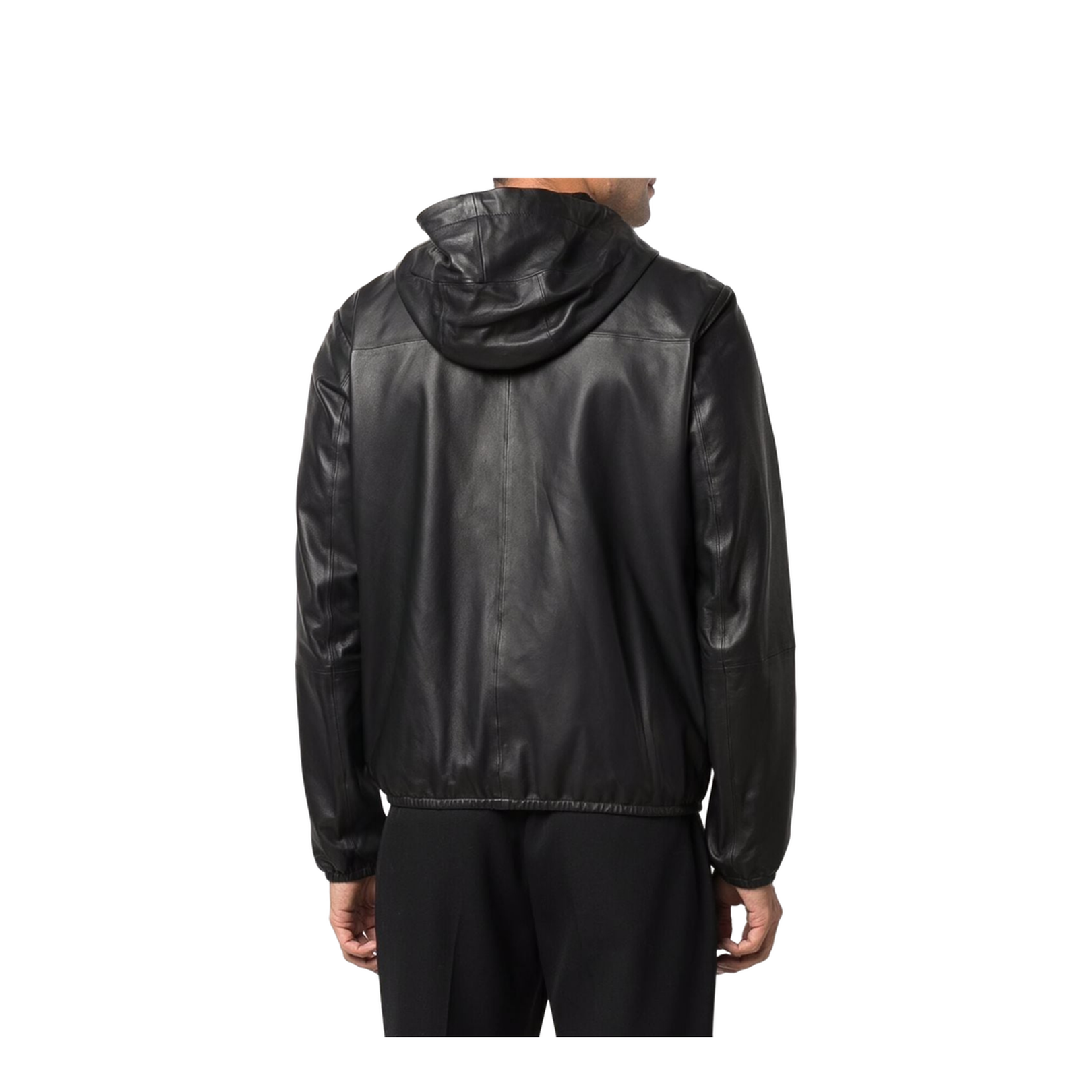 Black Lambskin Hooded Jacket