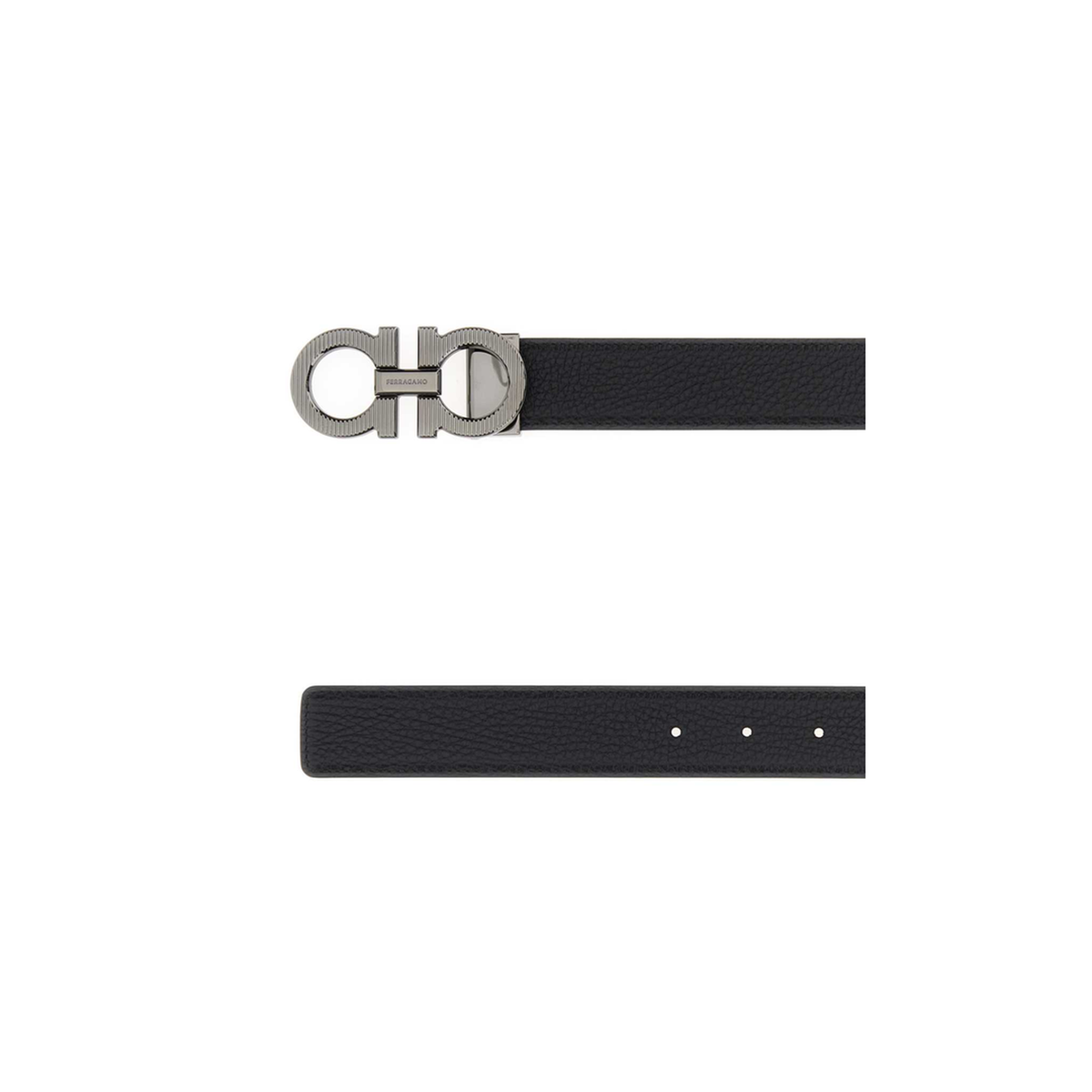 MAYFEYR - Ferragamo - Black Leather Reversible Belt - 670574786347NERONEWCOGNAC