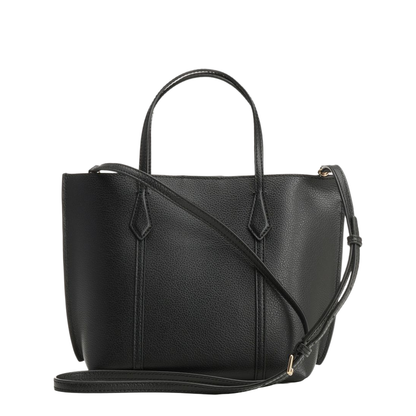 Perry Small Grained Leather Tote - Black
