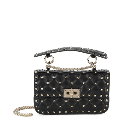 Small Rockstud Grainy Calfskin Crossbody Bag