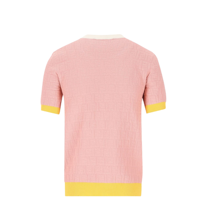 Pink Polo T-Shirt with Jacquard