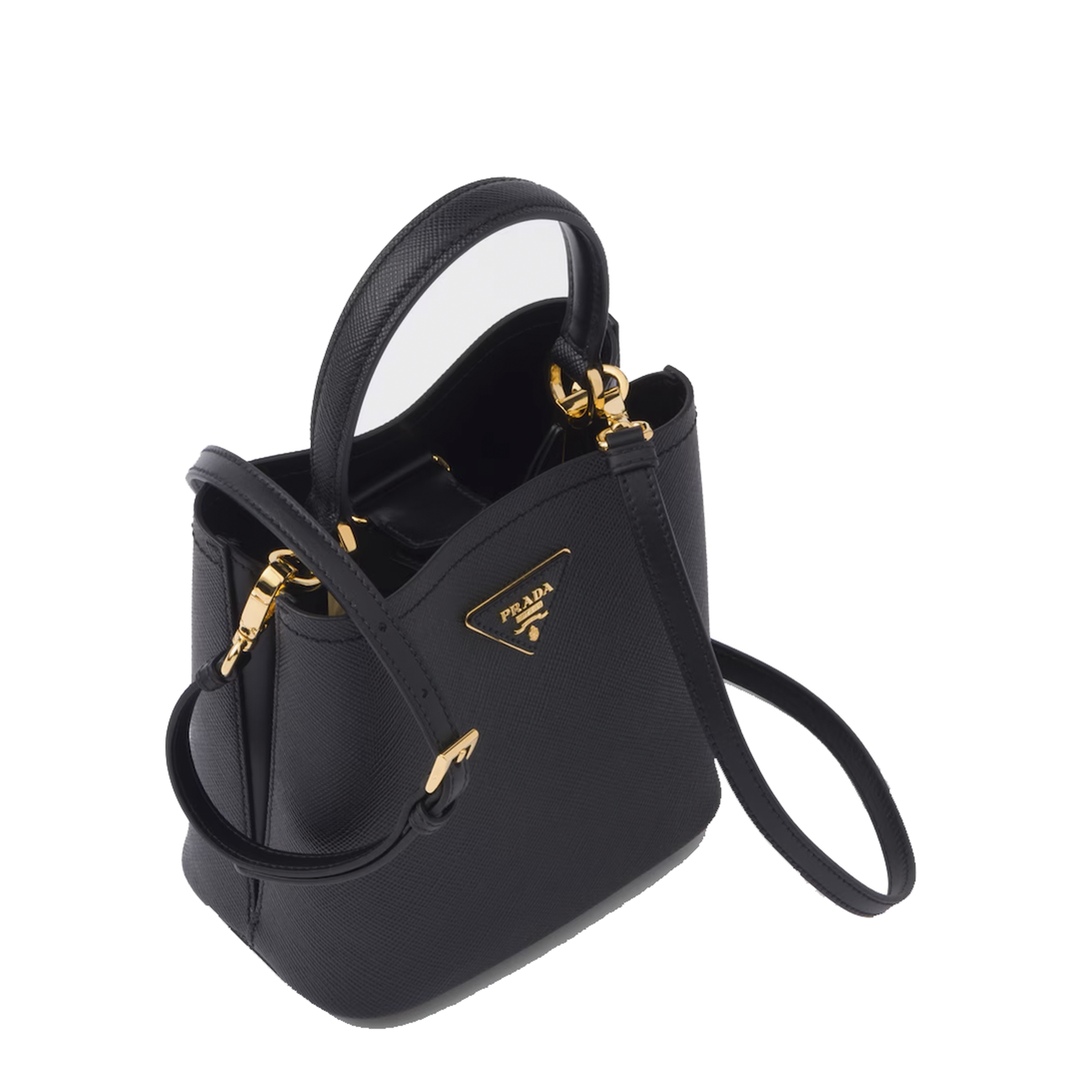 Small Saffiano Leather Panier Bag