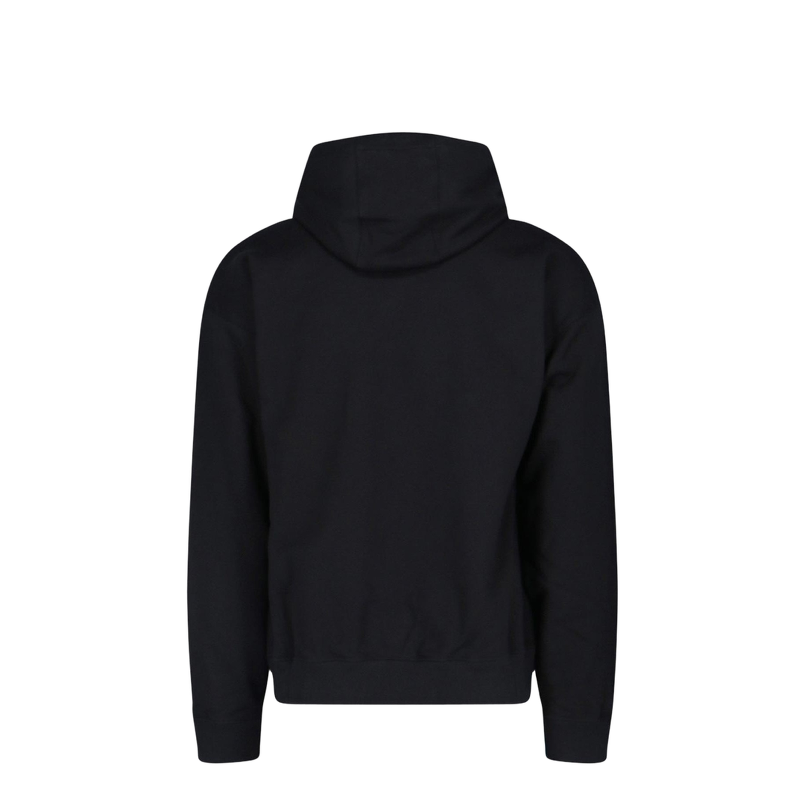 Black Hoodie with Contrasting Logo Lettering Print