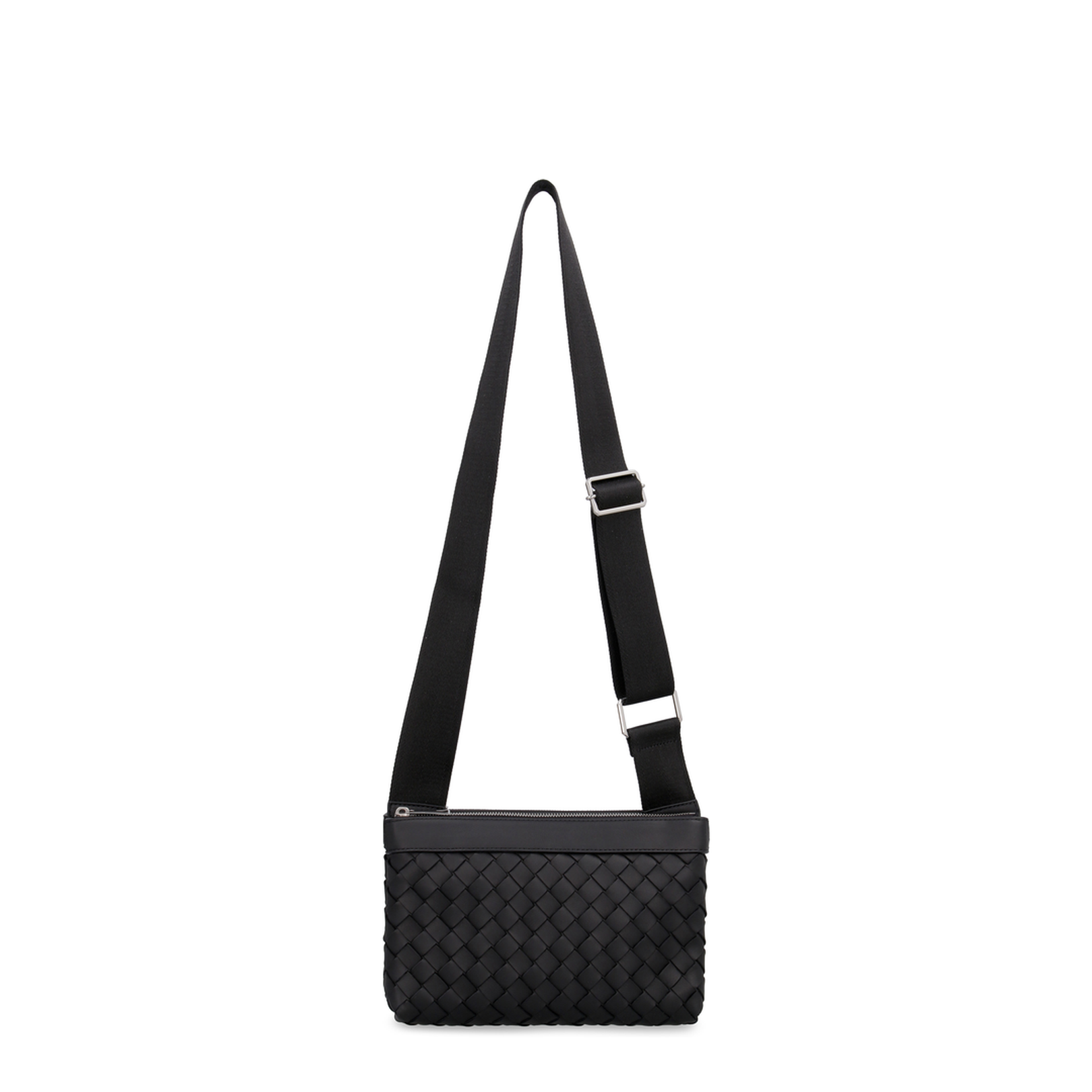 Intrecciato Leather Shoulder Bags - Black