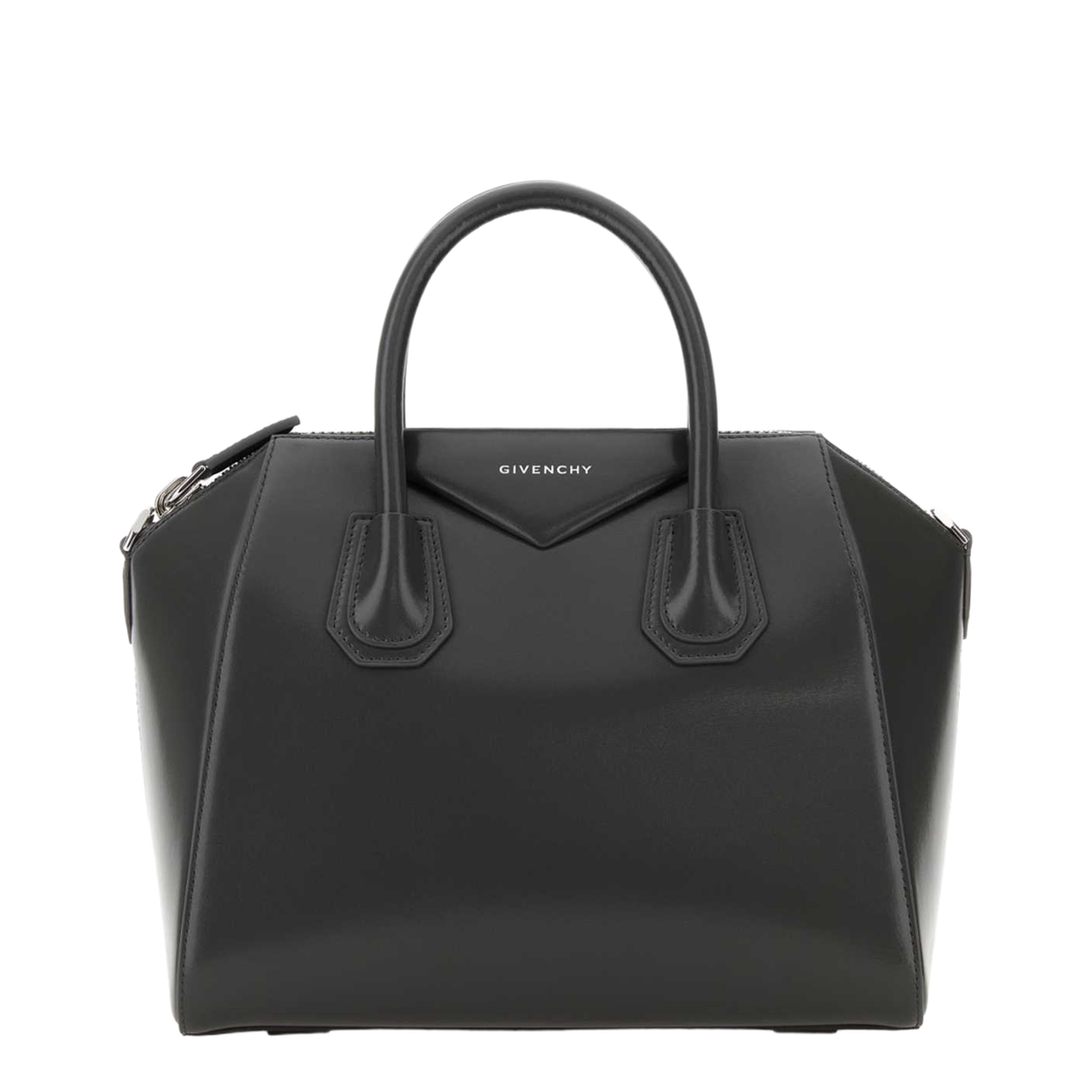 Dark Grey Leather Small Antigona Handbag